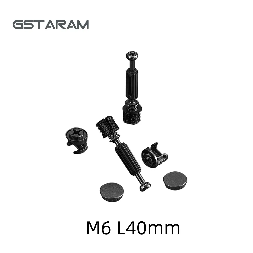 Three-In-One Eccentric Wheel Furniture Side Connectors Cam Fitting Dowel Set Screw Pre-inserted Nut Dowels Connecting Assembly