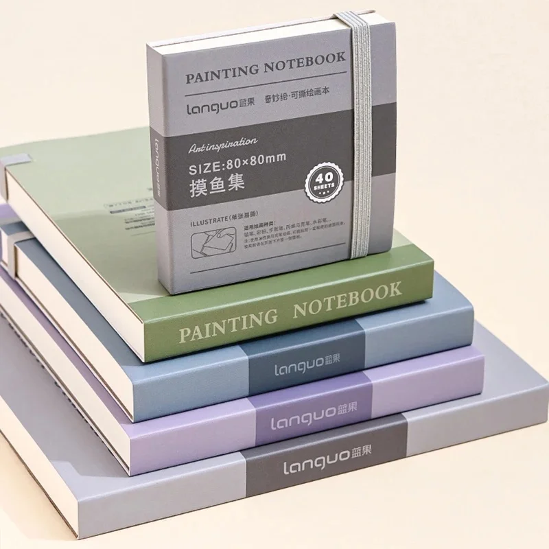 Languo Tearable Drawing Notebook Sketchbook Handbook 250gsm Paper 40sheet Mini Book for Watercolor Acrylic Marker Pen Gouache
