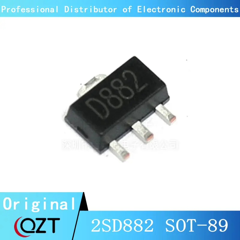 100 pçs/lote 2SD882 SOT89 D882 882 1.5A 30V SOT-89 chip Novo local