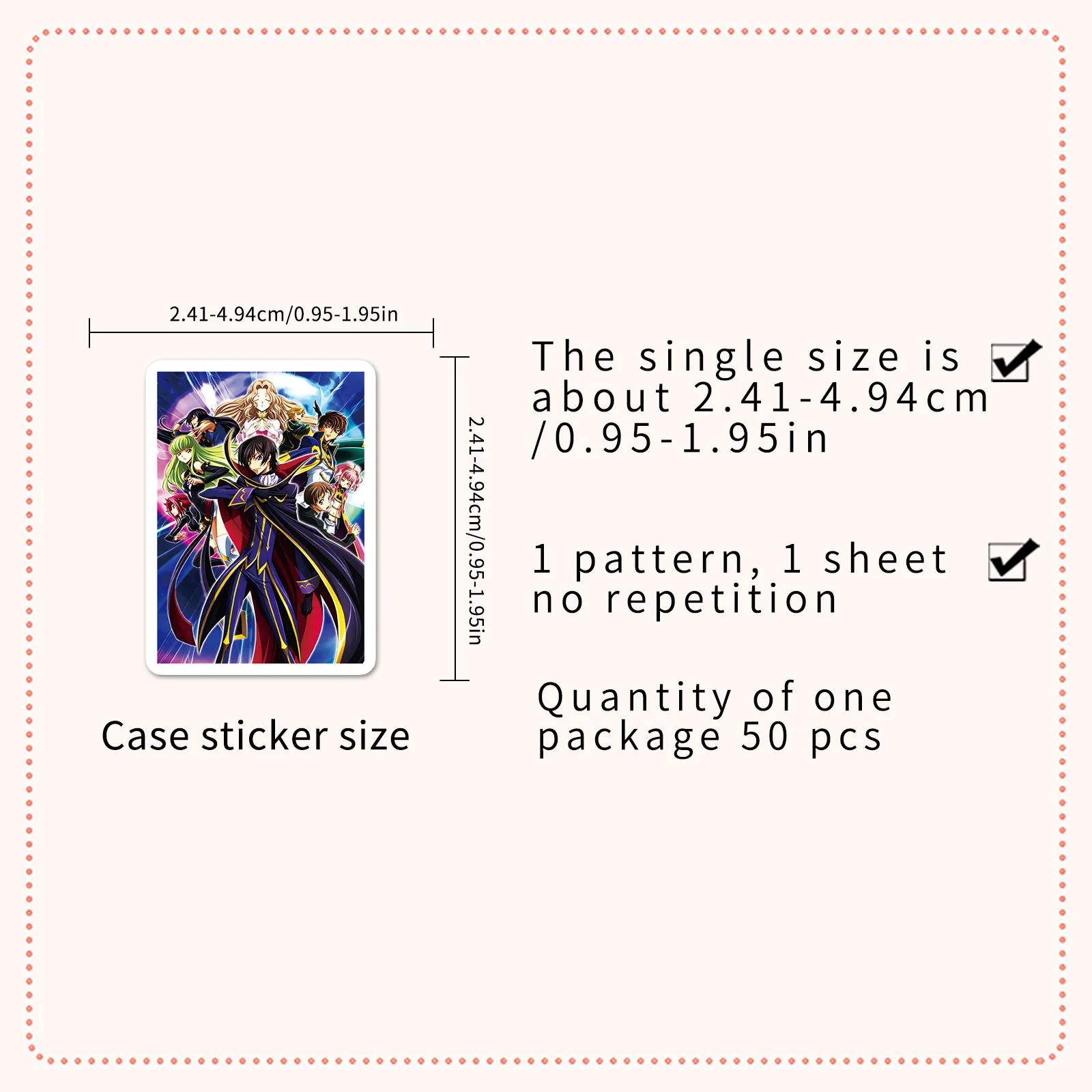 50pcs Japanese Comic Code Geass HD Graffiti Luggage Account Gouka Stationery Stickers