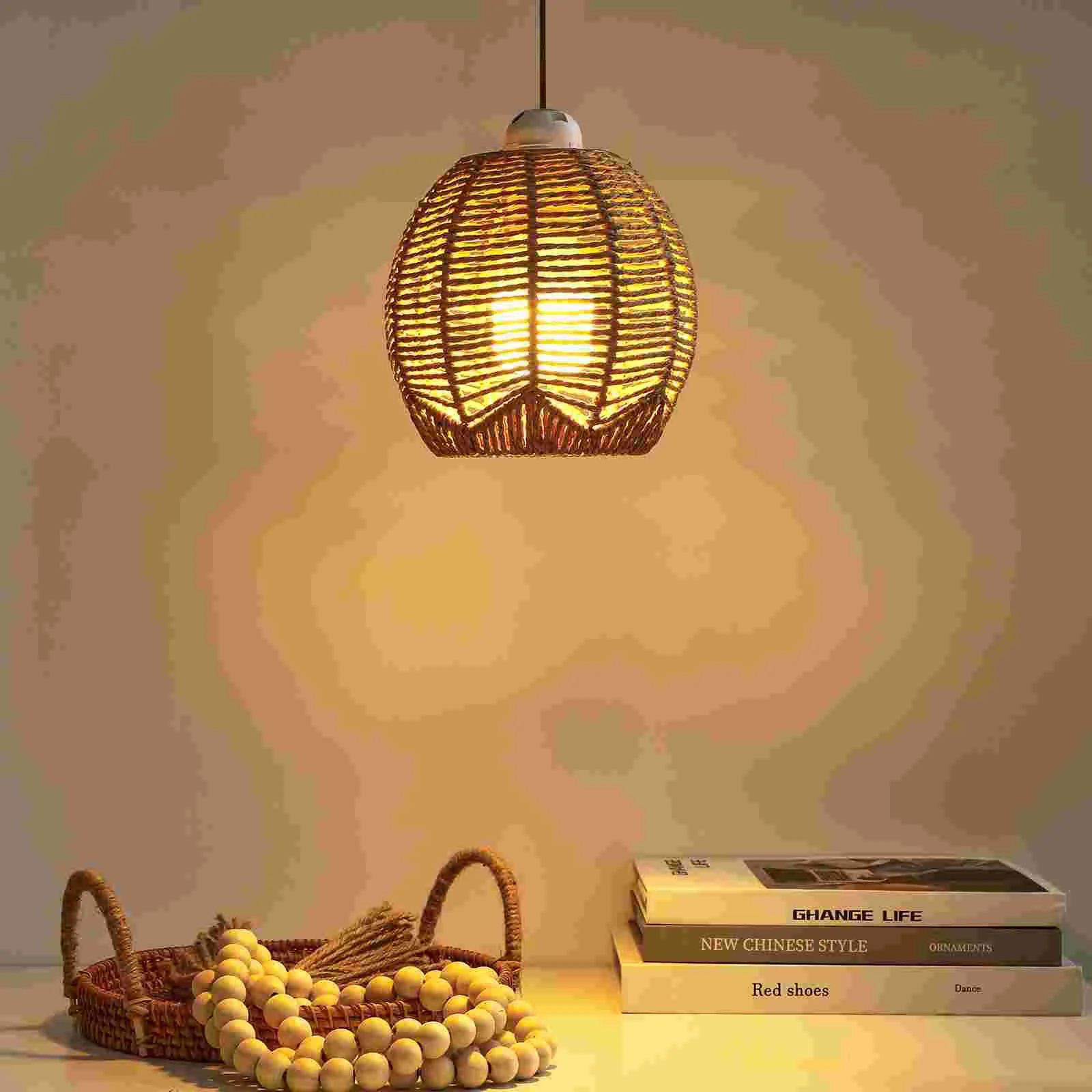 Imitation Rattan Lampshade Tulips for Hanging Screen Screens Ceiling Free Shipping Boho Fan Creative Fashion Chandelier Wicker