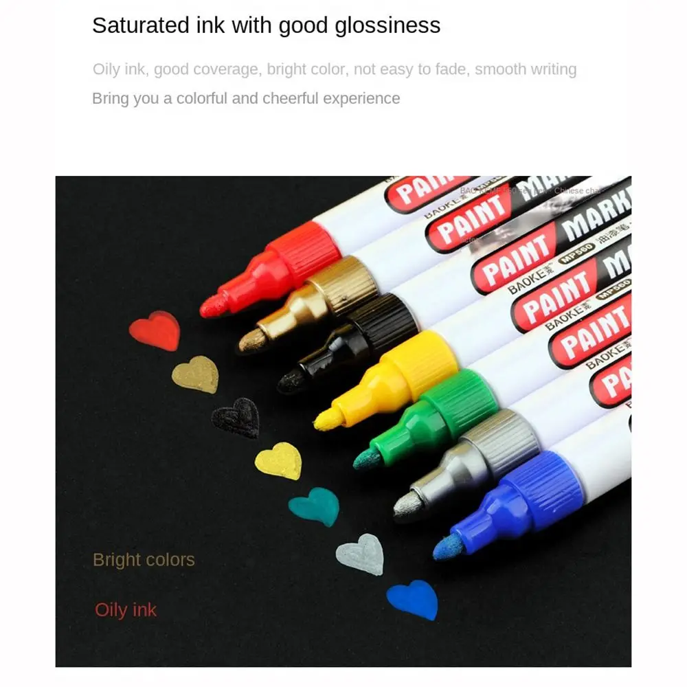 Study Tools Waterproof Oil-based Paint Marker Colorful Quick Dry Oily Marker Pen Novelty Journal Highlighter Pen Tire Painting