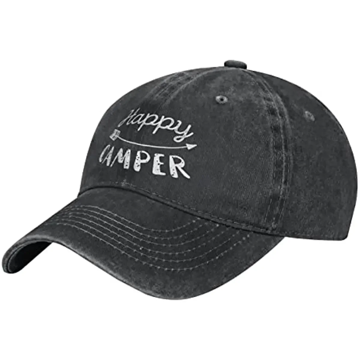 

Camper Hat Baseball Cap for Women Men Black Vintage Adjustable Unisex Cotton Dad Hat for Summer Beach Sports Denim