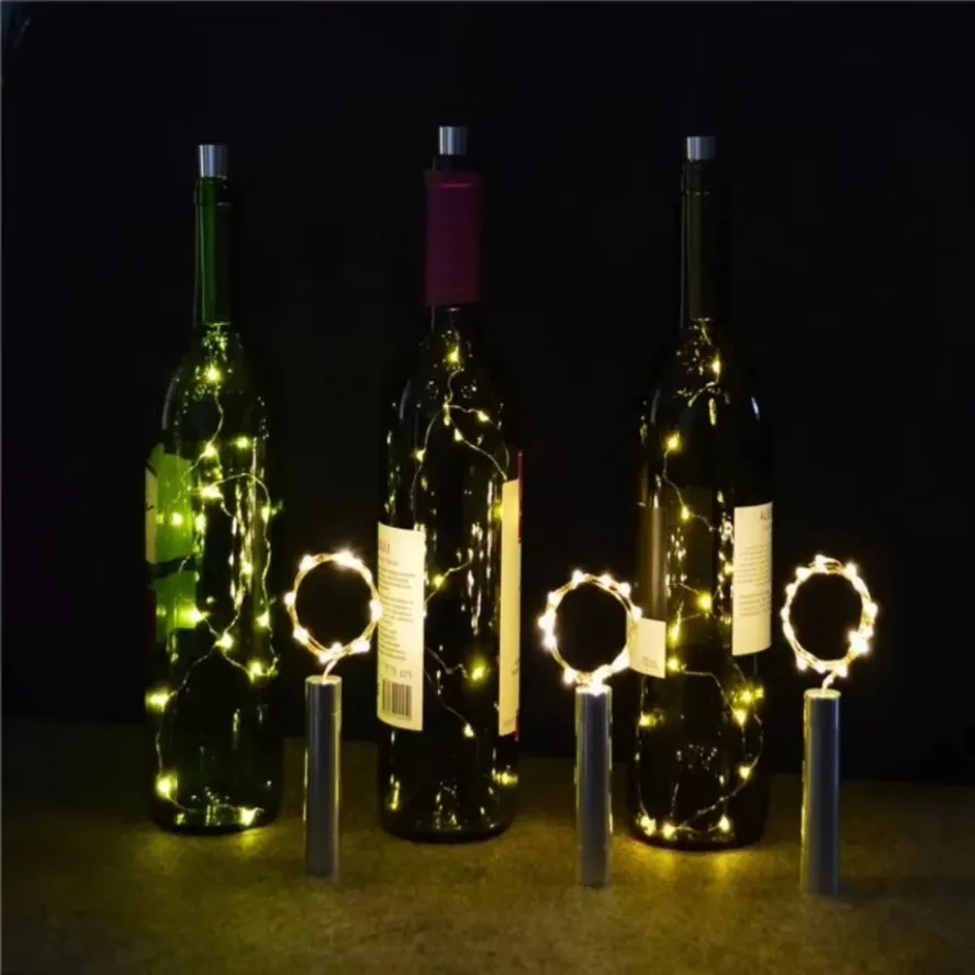 1/2/3M LED Wine Bottle Cork Starry Light String Battery Power Supply for Festival Christmas Decoration Copper Wire Night Light