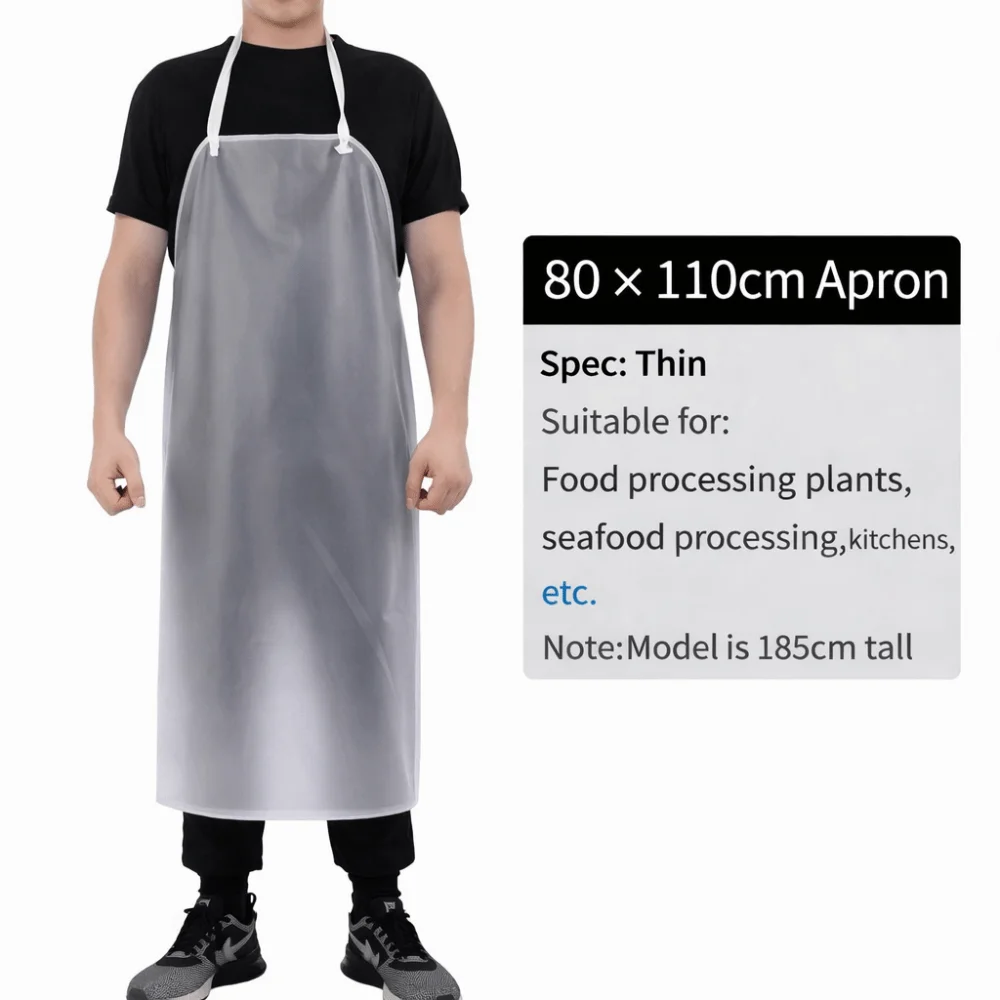 

New Thickened Kitchen Apron Translucent Oil Resistant Cafeteria Apron Lightweight Waterproof PVC Apron for Men Women