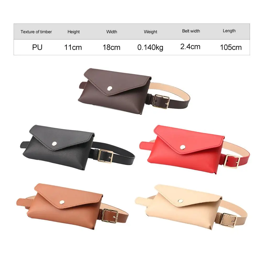 Neue Frauen Taille Taschen PU Leder Fanny Pack Brust Tasche frauen Gürtel Mode Pin Schnalle Dünnen Gürtel Tasche – Detail 11