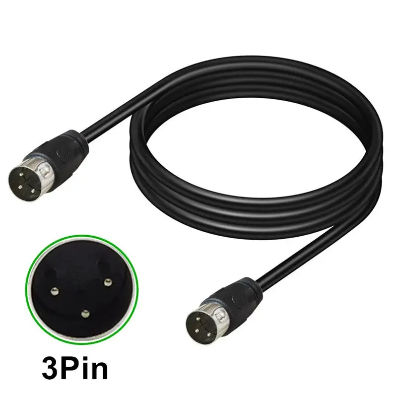 Pure Copper DIN 3Pin Large 3-Core Male and Female Audio and Video AC Power Supply 220V 16A Medical Equipment Connection Wire