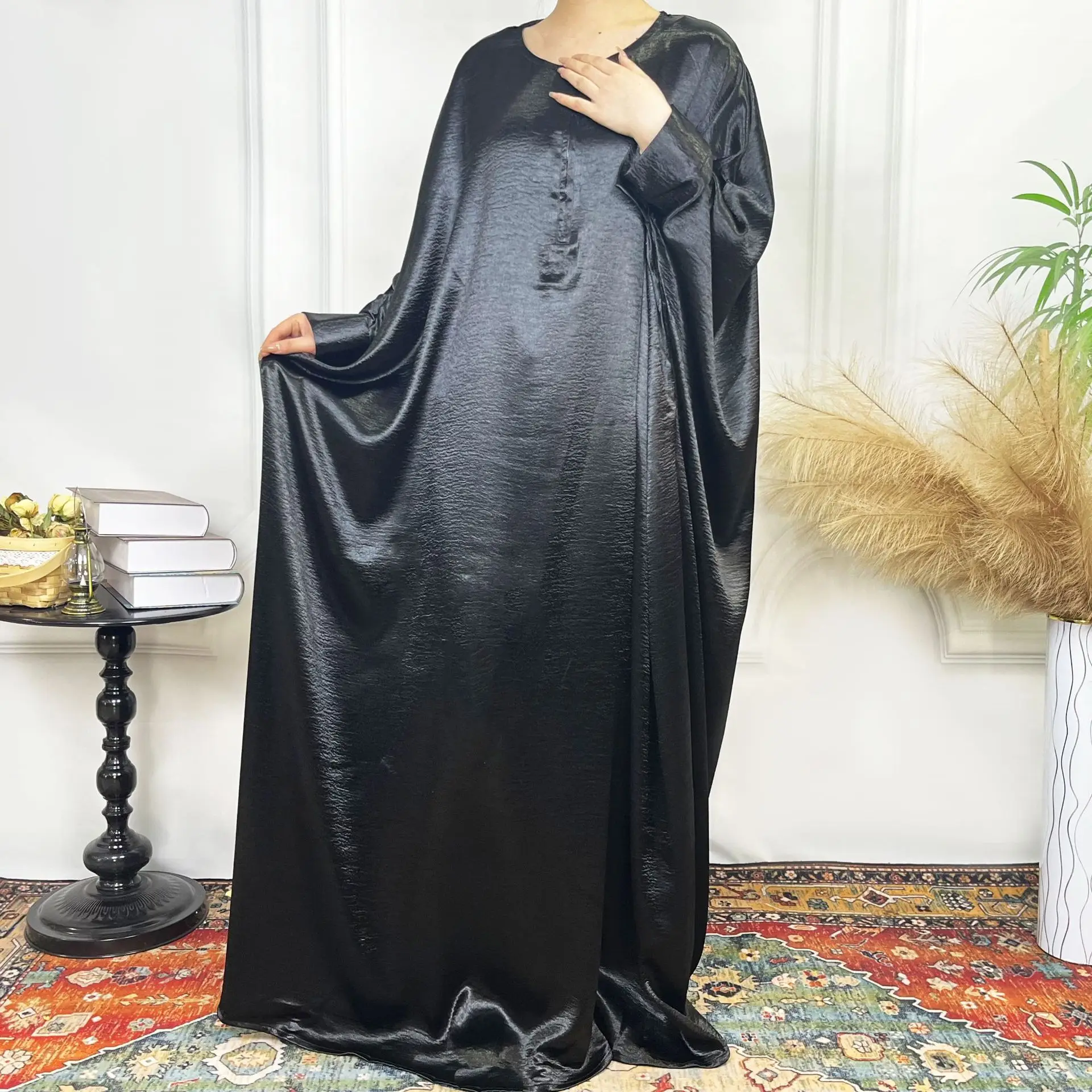 

Eid Mubarak Djellaba Muslim Modest Dress Women Dubai Turkish Kaftan Robe Saudi Arabic Jalabiya Ramadan Abaya Prayer Garment Gown