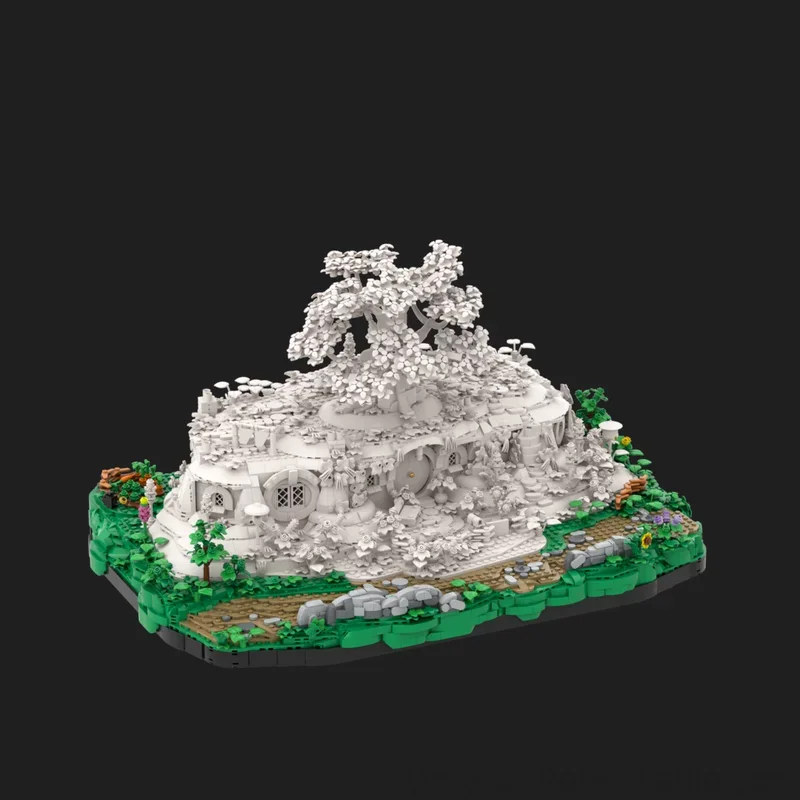 Nieuwe De Ringen Film Landschap Modulaire Rivendelles De Shire Bomen Model Moc Bouwstenen DIY Creatieve Montage Bricks Speelgoed Gift