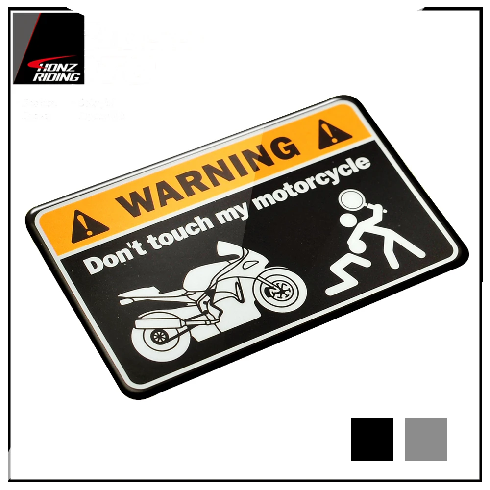 

For Kawasaki Yamaha Honda Suzuki Ducati 3D Resin Warning Don't Touch My Motorcycle Tank Decal