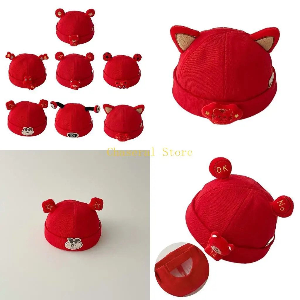 

E7CE Капот Дышащая шапка Красная шапка Мягкая шапка-шапка для мальчиков и девочек в возрасте от 0 до 3 лет