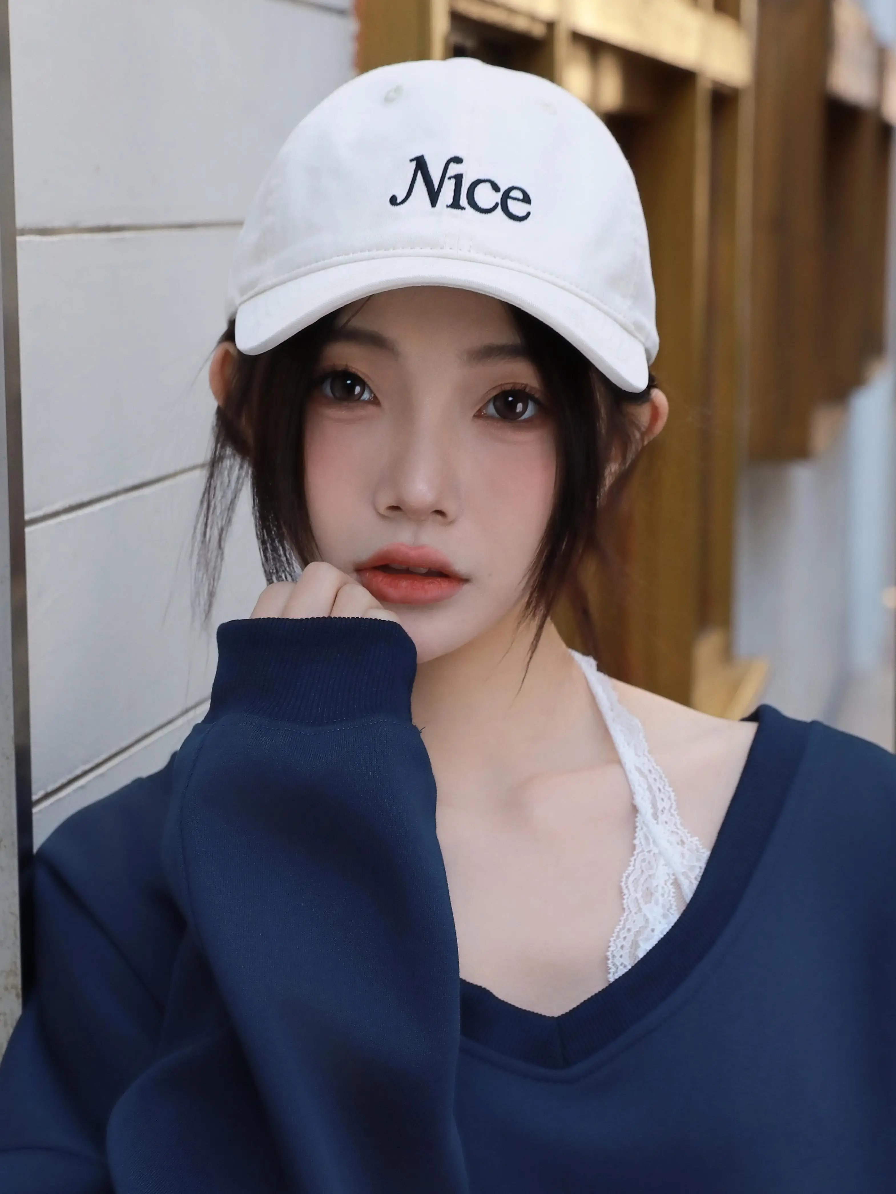 

Embroidery letters simple sunshade baseball cap spring and summer versatile curved edge show face small cap