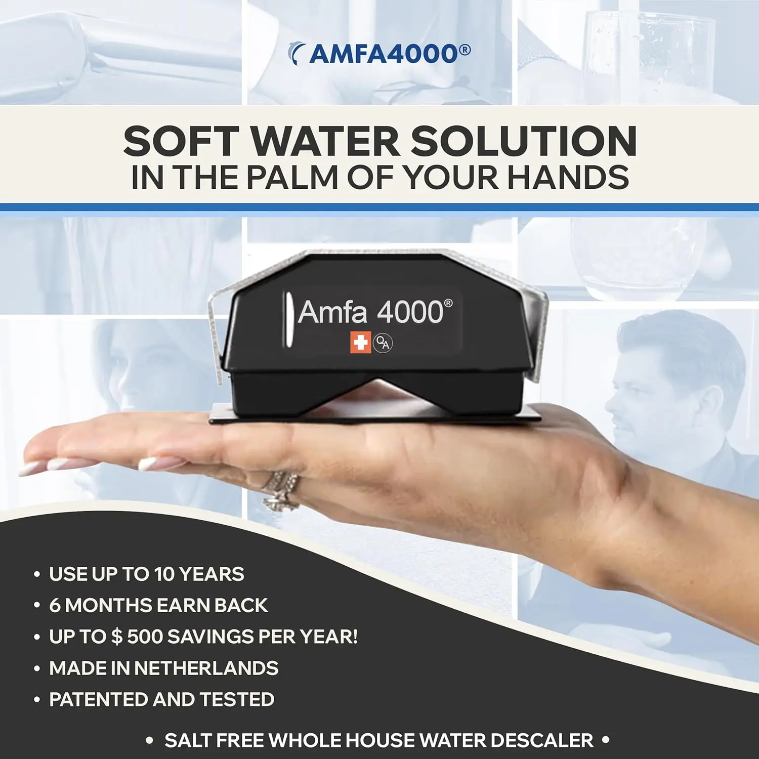 Whole House Water Softener System - Salt Free Water Softeners Whole House, Compact Water Softener