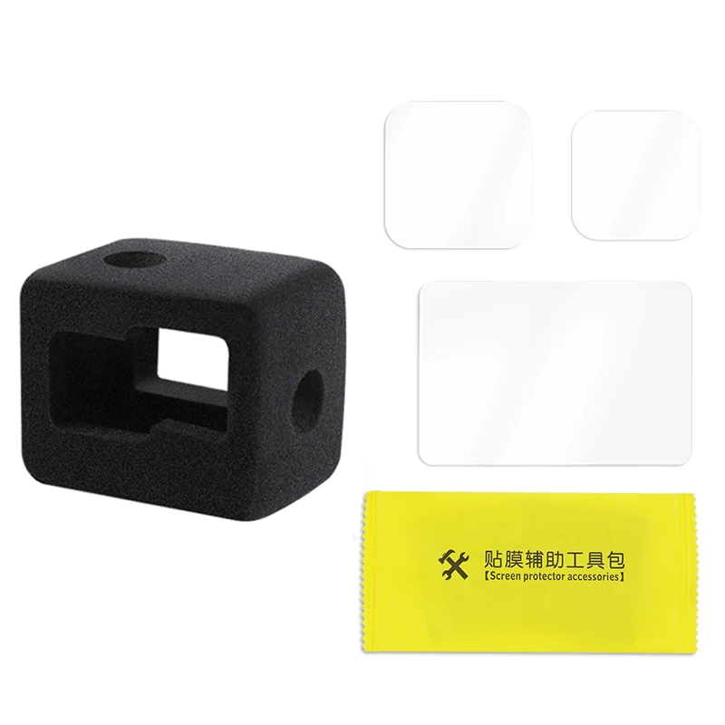 GoPro Hero用フォームノイズリダクションケース,フロントガラス,ブラック,カメラスポンジ,保護アクセサリー,13, 12, 11,10,9