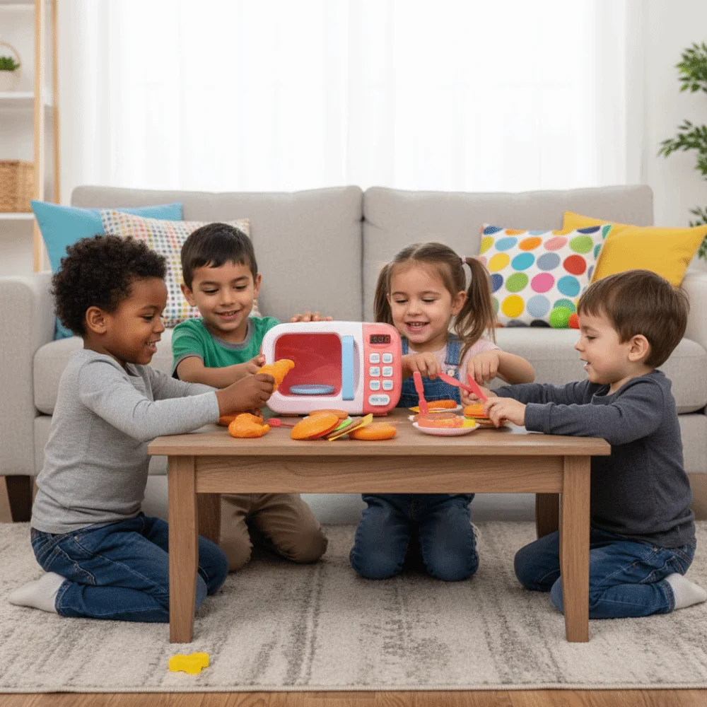 Kreative Haushaltsgeräte Spielzeug DIY Montessori Simulation Mikrowelle Spielzeug Pädagogisches Wiederverwendbare Ofen Küche Spielzeug Für Kinder