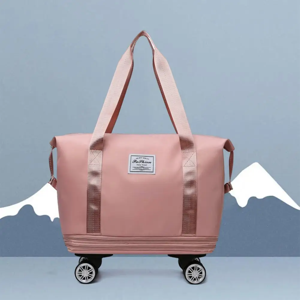 Single Shoulder Bag Travel Duffel Bag with Detachable Wheels Capacity Waterproof Oxford Cloth Luggage Outdoor Gym Overnight