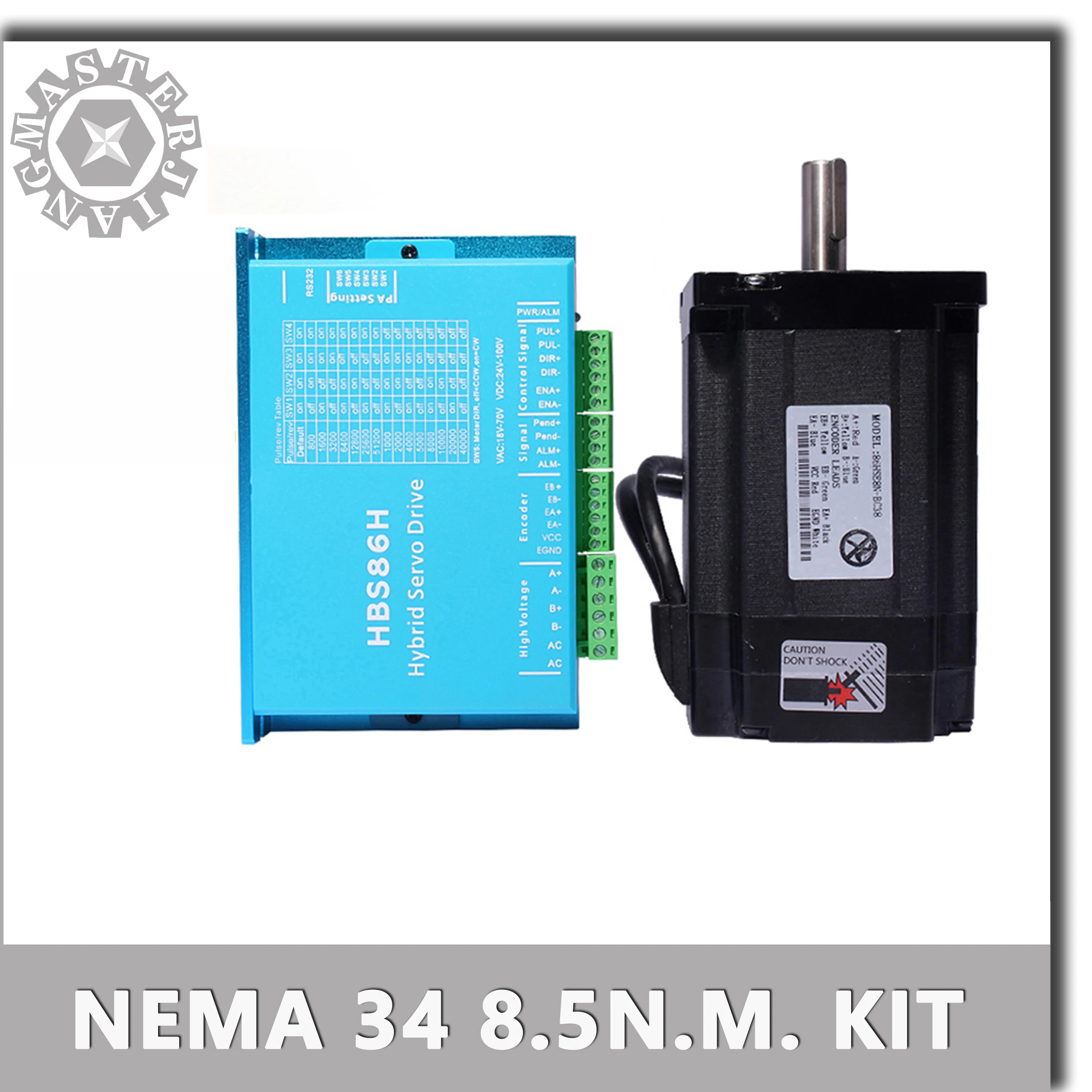 86 Stepper Motor Drive Nema 34 Servo Motor 86HSE8.5N+HBS86H/HBS86HD/DL86 Closed-loop step motor 8.5NM Hybrid closed loop 2 phase