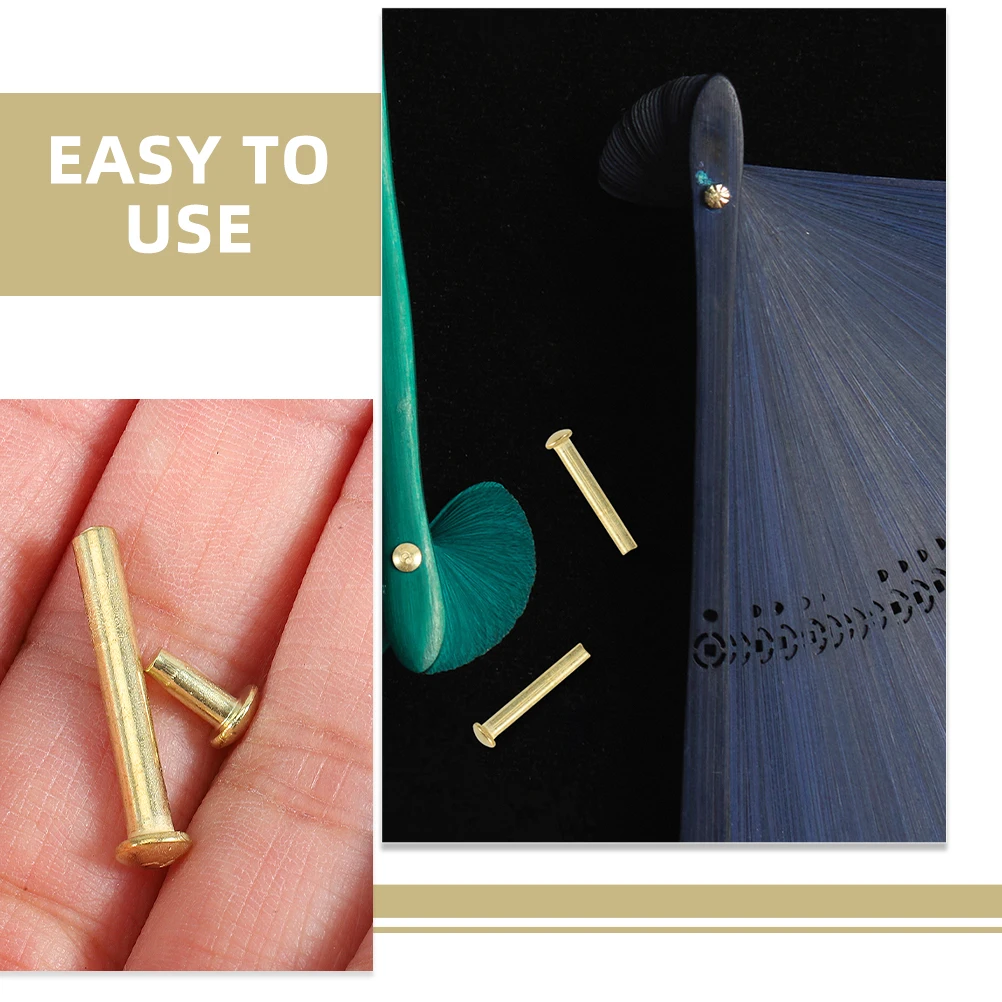 

10 set 10 Sets Fan Nail Pendant Folding Parts Shaft Replacement Rivet Nut Hand Repair Kit Metal Lightweight DIY Foldable Fan