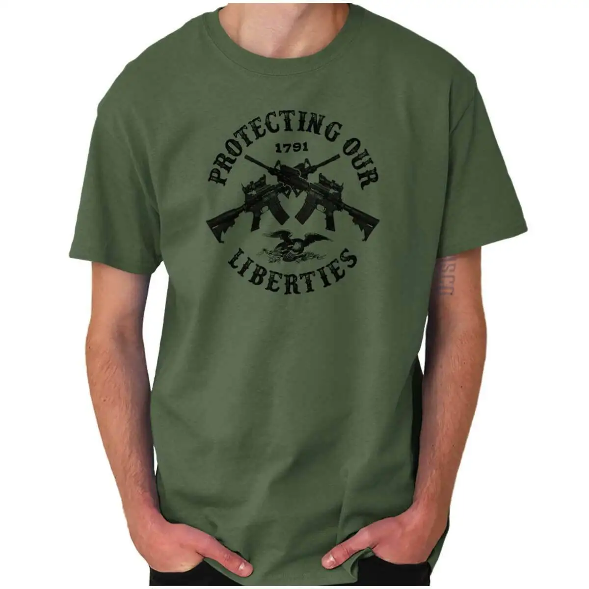 Protect Gun Rights 1791 AR 15 Rifle 2nd Amendment T-Shirt 100% Cotton O-Neck Short Sleeve Summer Casual Mens T-shirt Size S-3XL