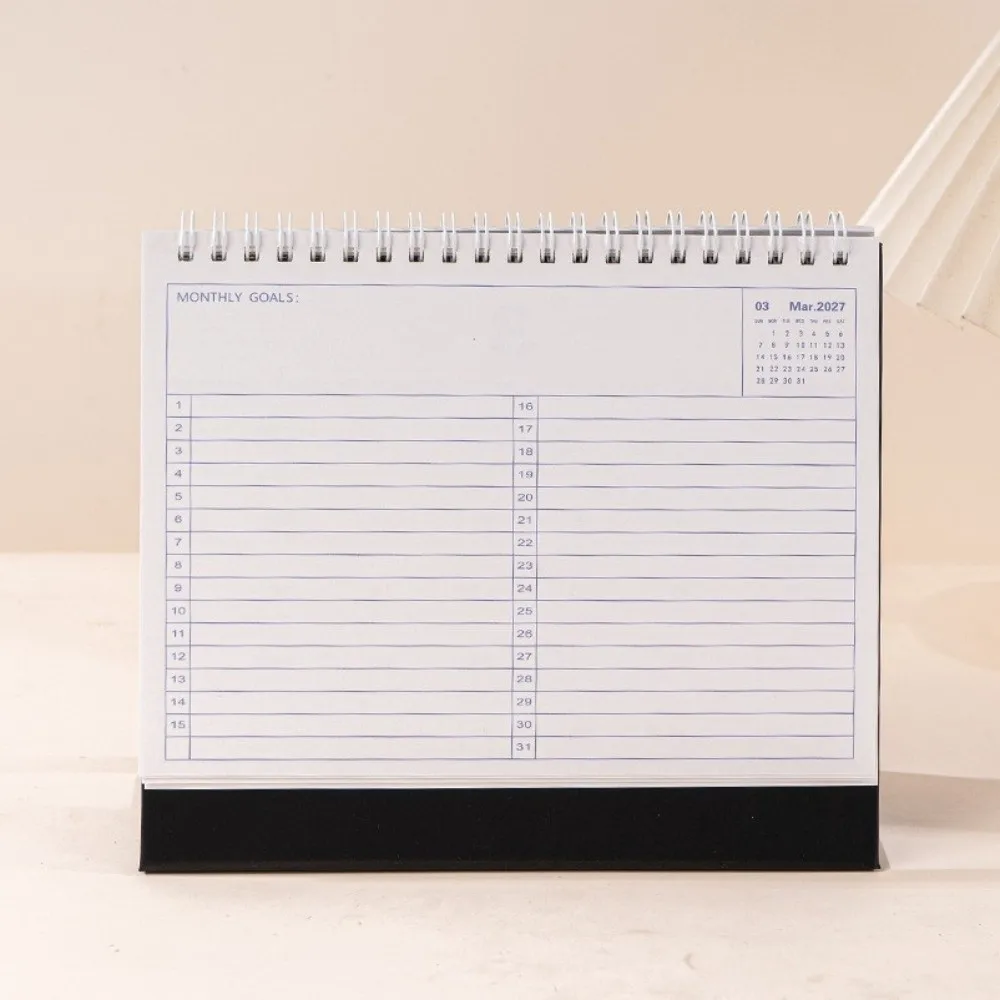 Yearly Agenda 2027 Desk Calendar Daily Schedule Spiral Binding Planning Desk Calendar Thick Paper Memorandum Book