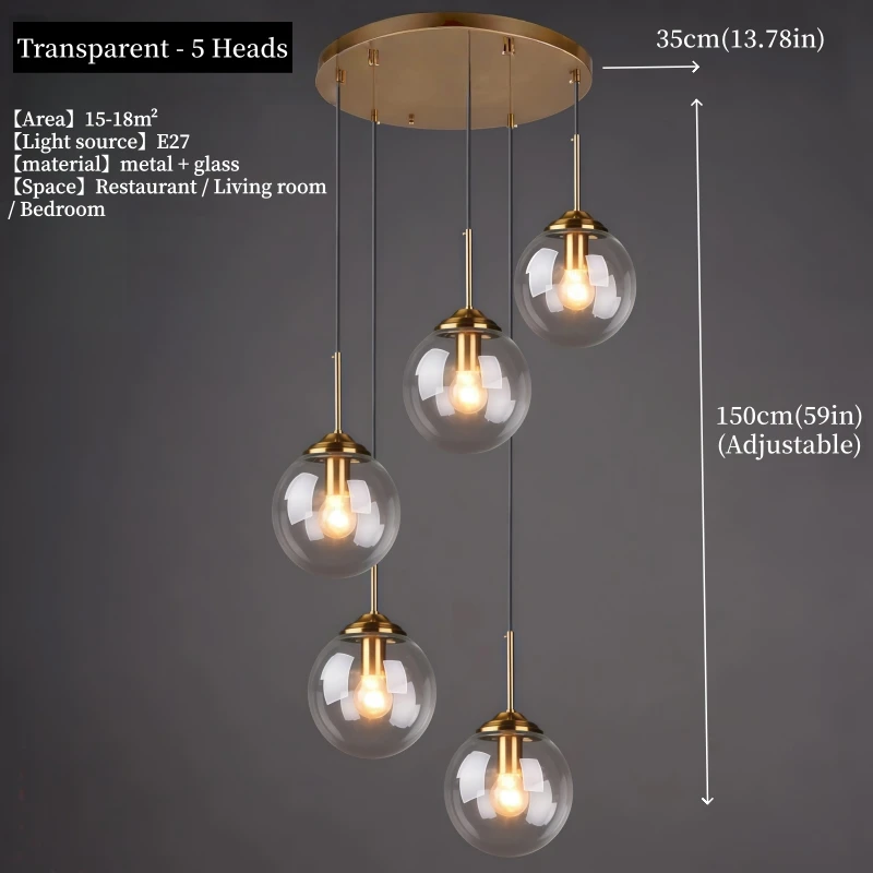 Moderne luxe metalen kroonluchter Nordic creatieve LED glazen hanglamp woonkamer eetkamer nachtkastje eenvoudige kleine hanglamp