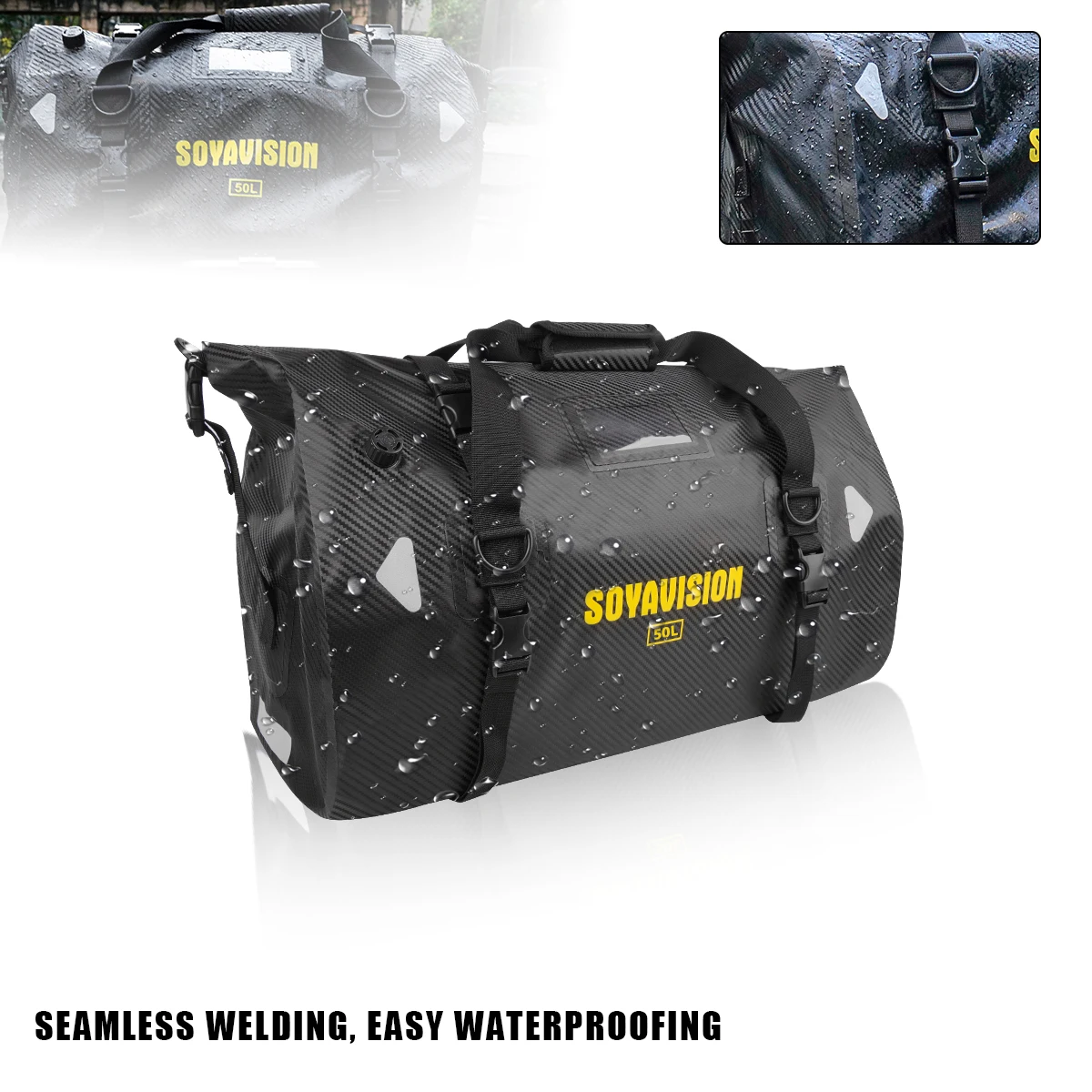 Wasserdichte Motorrad-Rücksitztasche, Reisegepäcktasche, 20 l, 80 l, 100 l, Motorrad, Powersports-Hecktasche, Packtaschen, Reithelmtasche – Detail 25