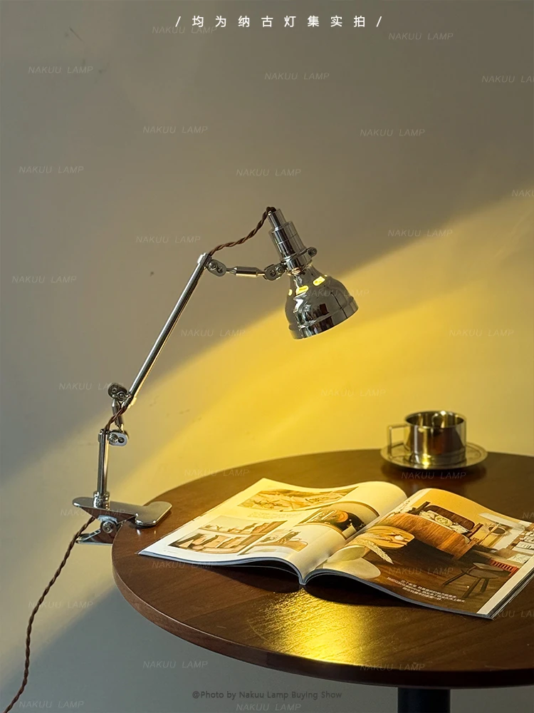 Vintage designer industrial style rocker arm clip desk lamp bedside desk reading retro work desk lamp