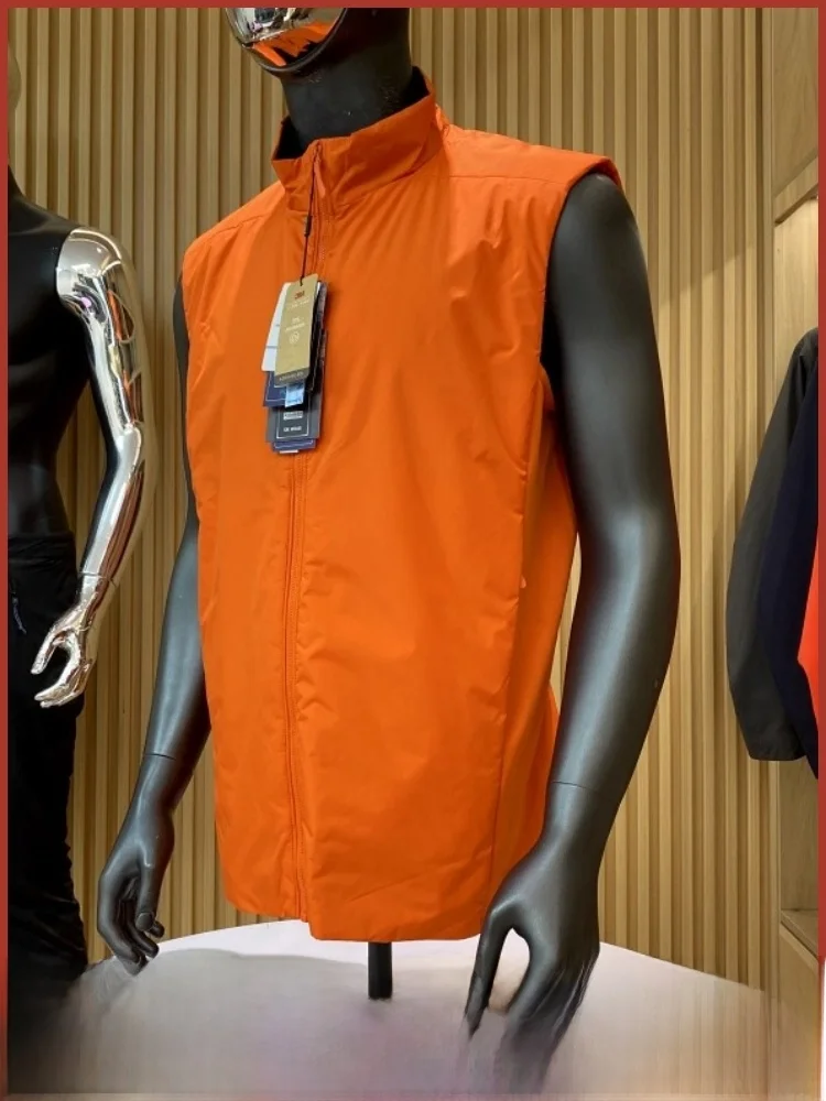 

ex Autumn Lightweight Invisible Zipper ket Layered Wear Workwear Versatile Vest Couple Sle Stand Fit Polyester Fiber
