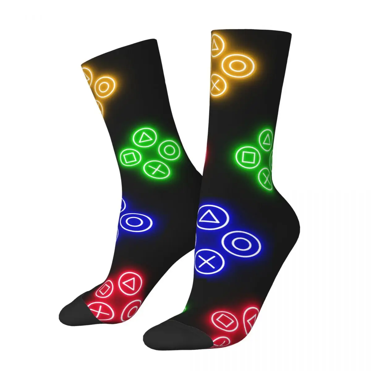 

Console Neon Buttons Men Women Socks Windproof Novelty Spring Summer Autumn Winter Stockings Gift