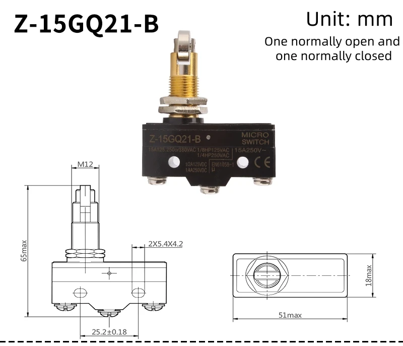 Silberkontakt 15A Endschalter, Fahrschalter, Mikroschalter LXW5/Z-15GQ/GW22/GQ21/GQ22 – Detail 8