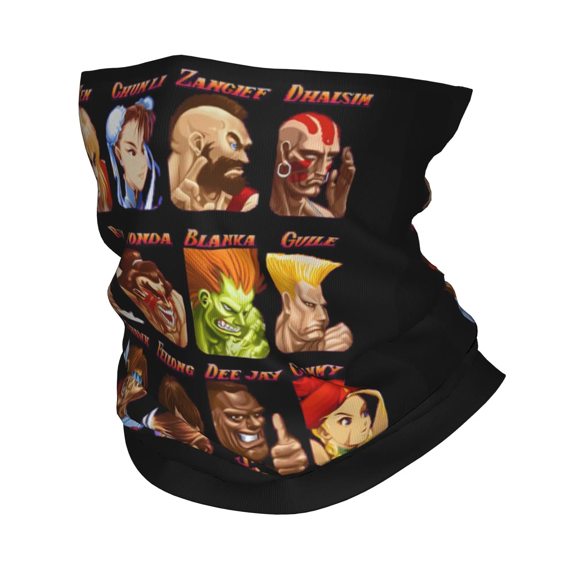 Retratos desordenados super street lutador bandana pescoço capa impressa lenço mágico multi-uso headwear esportes ao ar livre para homens