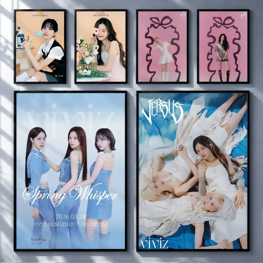 Trending K-Pop VIVIZ Posters Premium Self-Adhesive No Residue Wall Sticker for Home Office Bar Decor