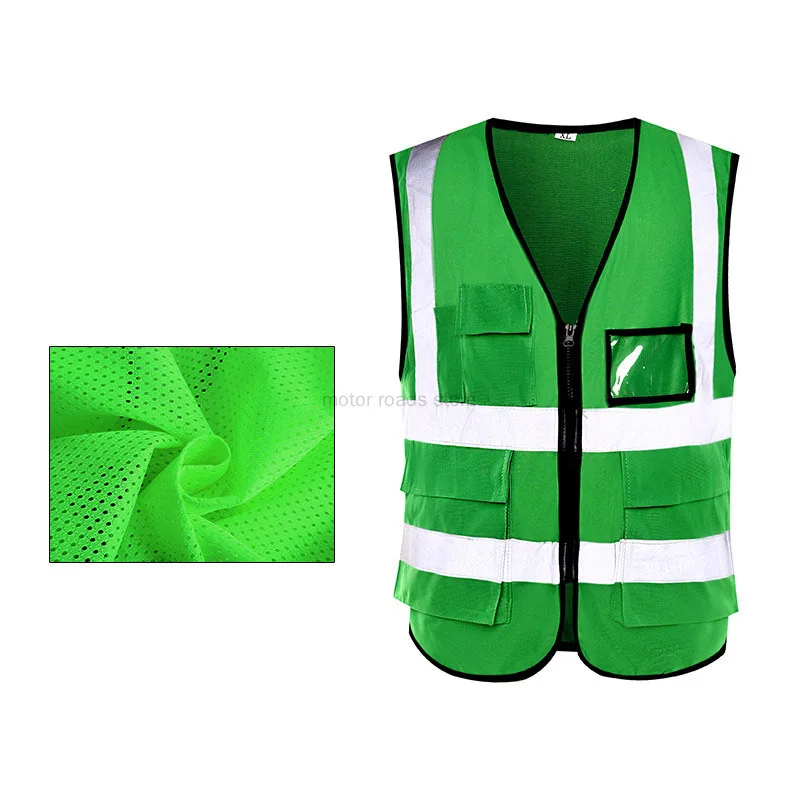 

High Visibility Reflective Safety Vest Multi Pockets Workwear Safety Protective ClothingTraffic Warning Mesh Waistcoat