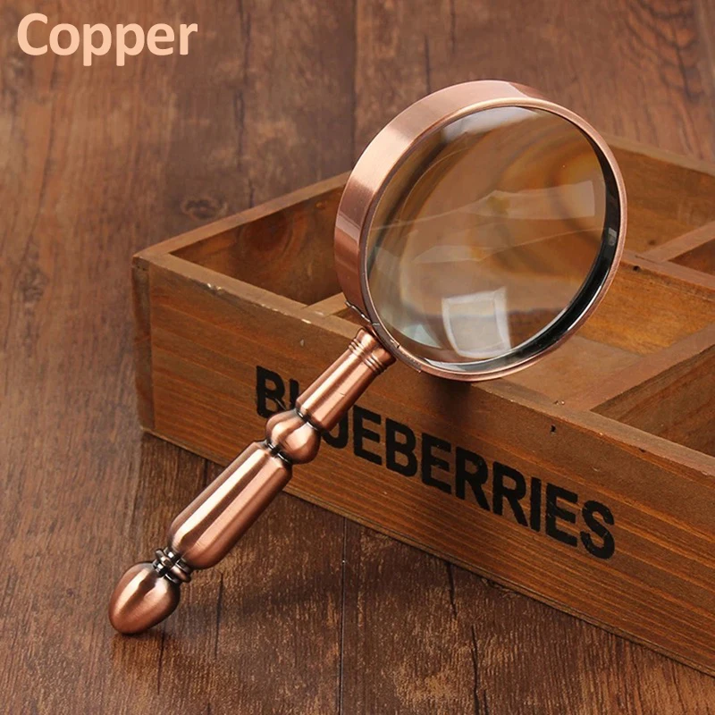 20X Portable Retro All-Metal Magnifier Optical Magnifying Glass Jewelry Repair Loupe Antique Magnifier Seniors Reading Magnifier