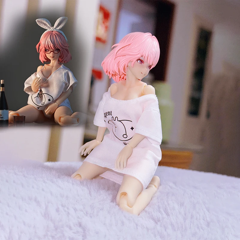 

Новая оригинальная футболка в наличии Snail Shell Ra-01l 1/12 Kawaii Holiday Rest Bunny Girl Aileen с открытыми плечами, униформа, 6-дюймовая фигурка