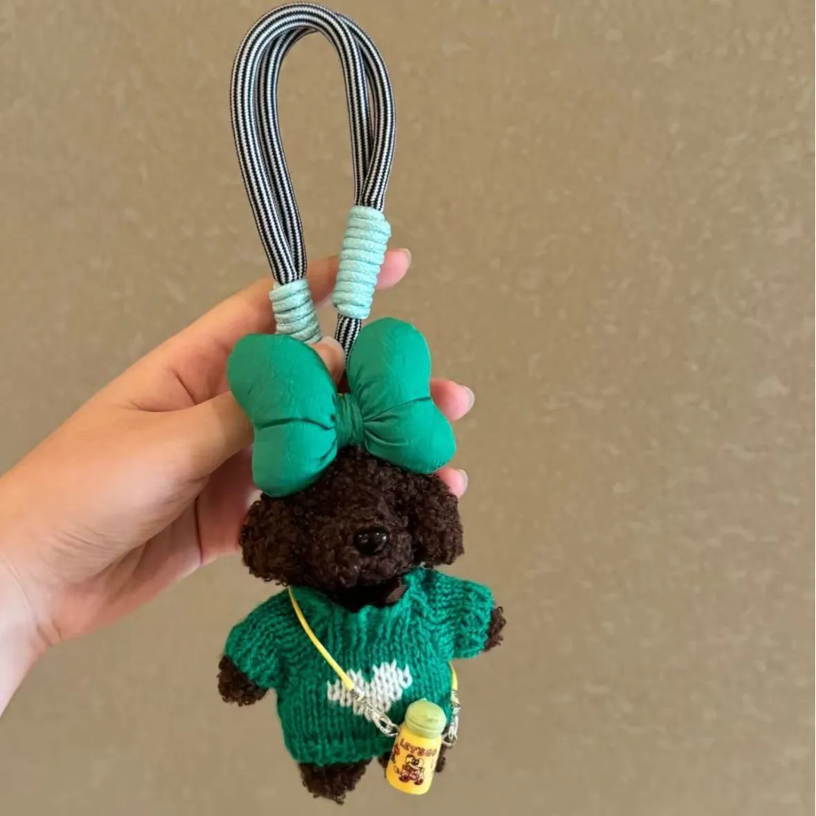 

Cute Long-Eared Teddy Dog Bag Charm Keychain Backpack Ornament Gift for Girls - Plush Puppy Accessory