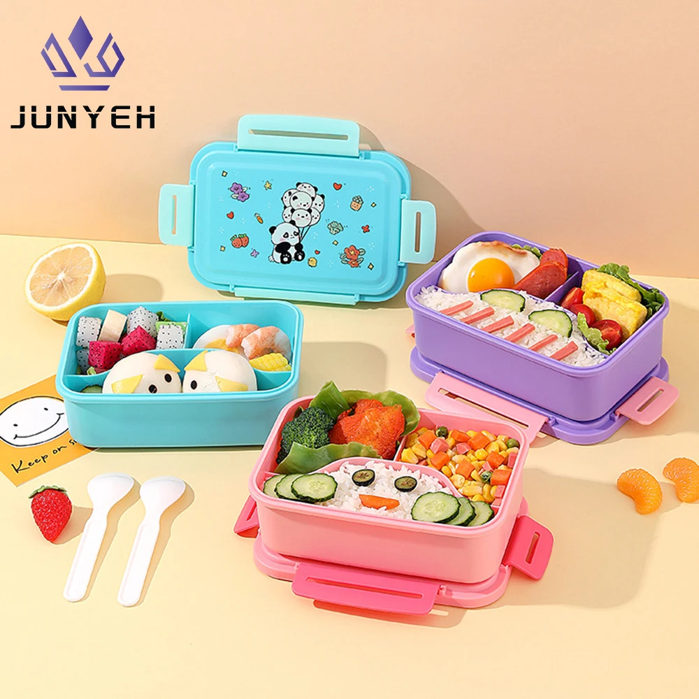 Niedliche Lunchbox für Kinder, Mädchen und Jungen, mit Fächern, Bento-Lunchbox, Schulkind, auslaufsichere Lebensmittel-Snack-Boxen für Kinder