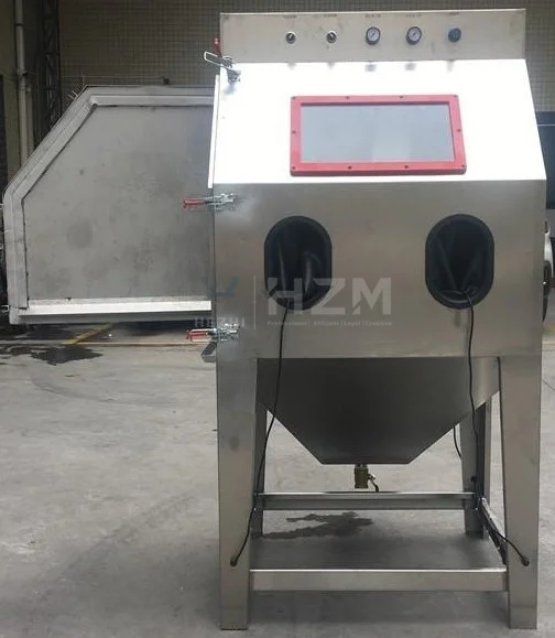 Small Cabinet Manual Stainless Steel Wet Working Type Sand Blasting Machine