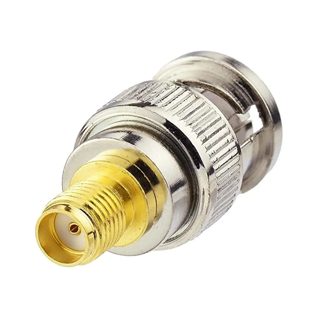 Pure Brass SMA to BNC Plug RF Coaxial Adapter Connector for Radio Antenna and Communication Devices
