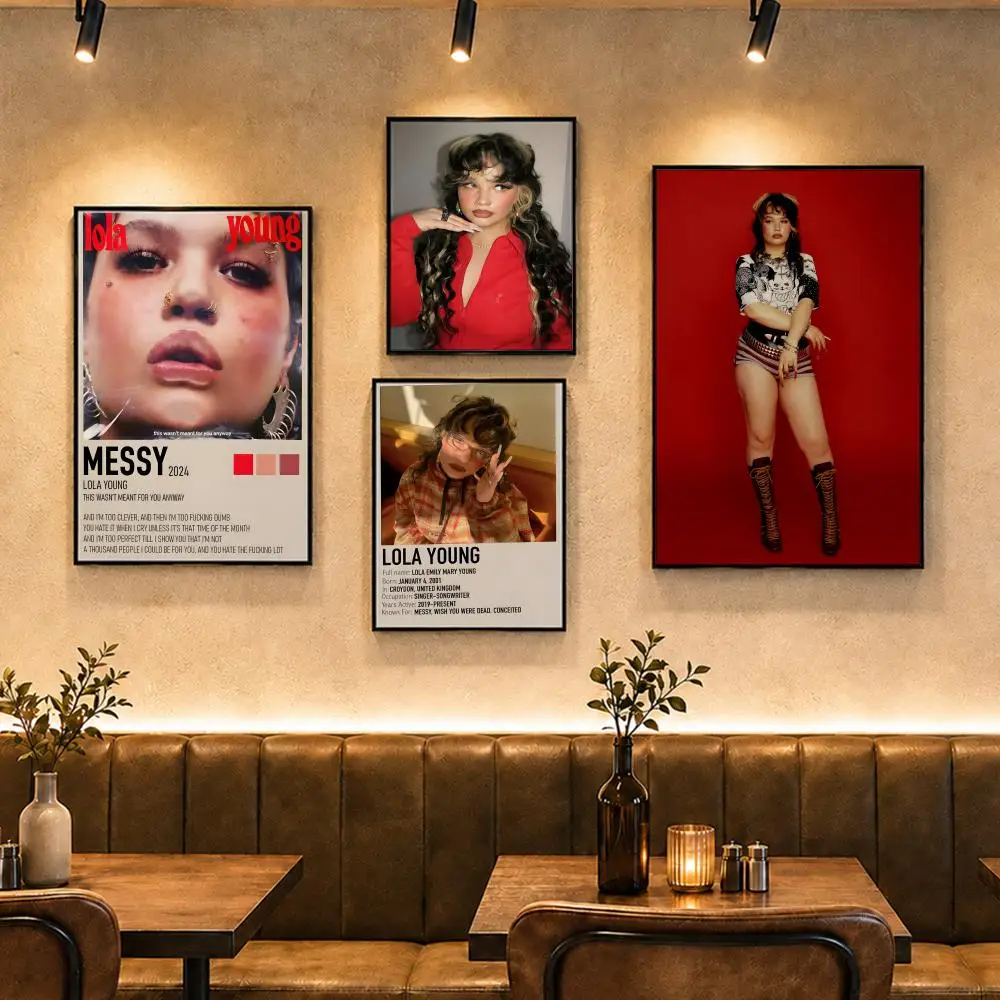 Pop Singer L-Lola YoungS Poster Vintage Retro Anime Poster Stickers Peel and Stick Wall Art Home Decor