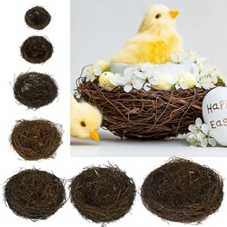 Vintage Round Rattan Birds Nest Crafts Handmade DIY Natural Bird's Nest For Garden Yard Decor Easter Home Party Supplies