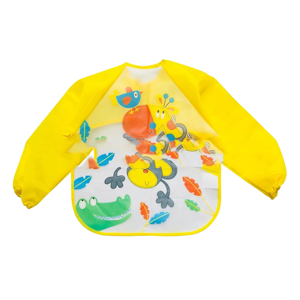 Children's Cover Up Yellow EVA  Anti Wear Long Sleeved Waterproof and Anti Dirt Baby Eating Bib Painting Clothes Baby Bib image 4