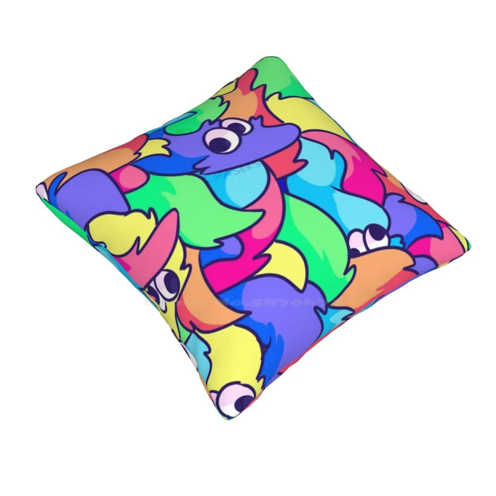 Worm-A-Palooza Pillow Cover Hug Pillowcase Furry Furries Worm On The String Hip Cool Cute Rainbow Multicolor Rad Ufochasers