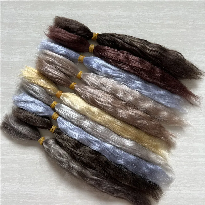 New Arrival 10 Colors Mohair for DIY Reborn Doll Olive Brown Dark Coffee Colors Mohair for BJD OB11 1/4 Dolls Wigs Accessory