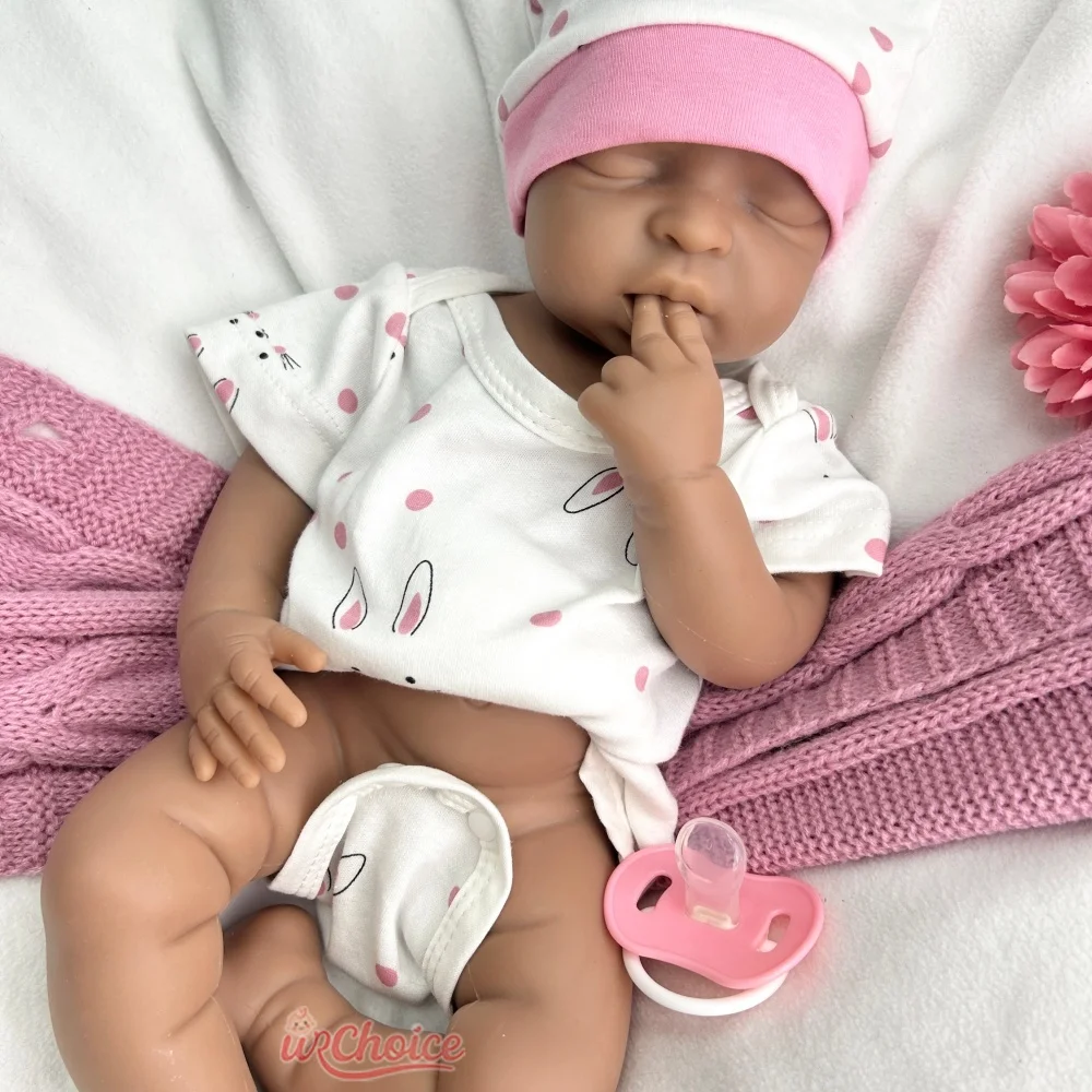 44 cm completamente morbido bocca aperta ragazza realistica in silicone rinato bambino impermeabile coccolone bambola comfort per regalo di Natale da collezione