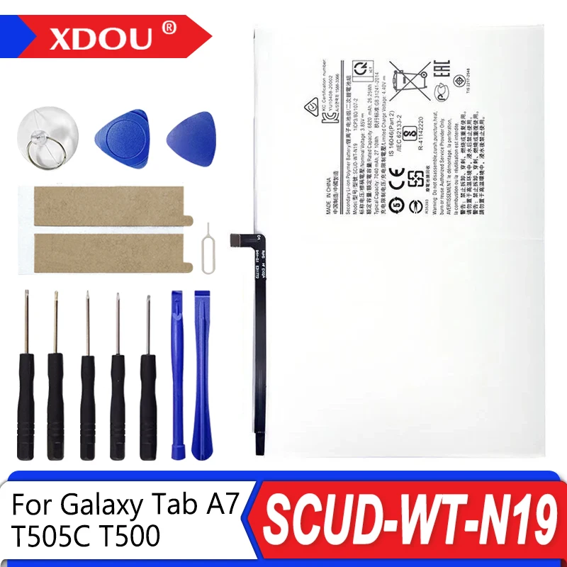 

Brand New SCUD-WT-N19 7040mAh Replacement Battery For Samsung Galaxy Tab A7 T505C T500 Tablet batteria + Tools