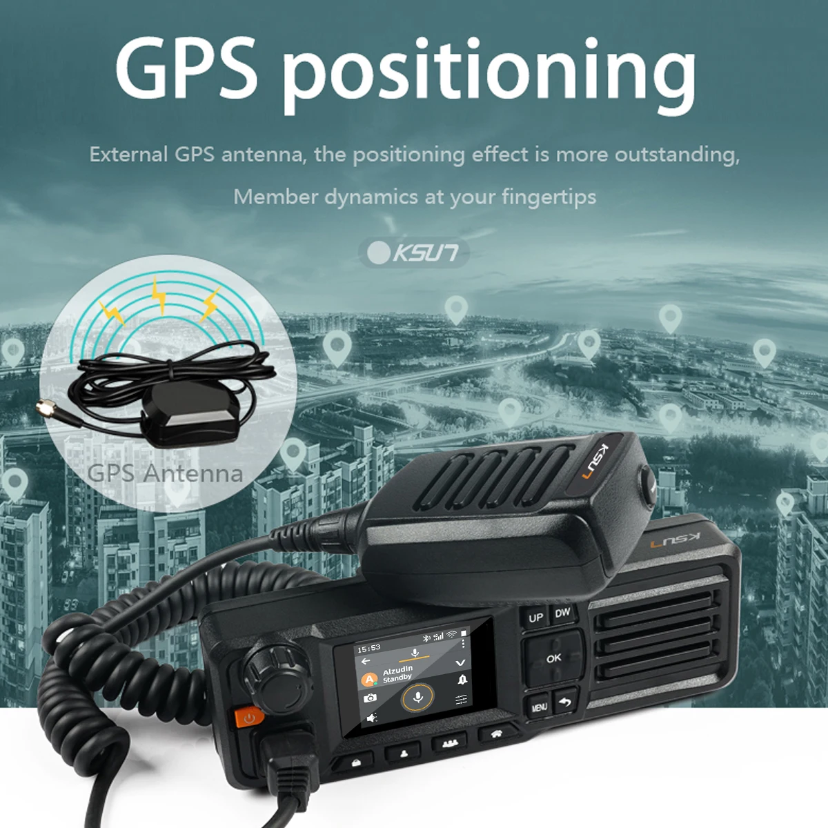 ZL50 راديو السيارة طويل المدى المتكلم هيئة التصنيع العسكري لاسلكي تخاطب 100 كجم 4G GPS WIFI الإنترنت الأزرق الأسنان راديو السيارة متوافق ZELLO APP