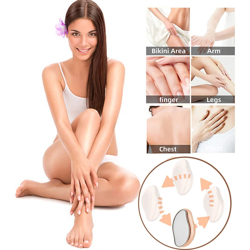 Hair Removal Stone Depilatory Gum Eraser Scrub Netscroll Painless Epilator Beauty Woman Body Crystal Epilator Nano Version