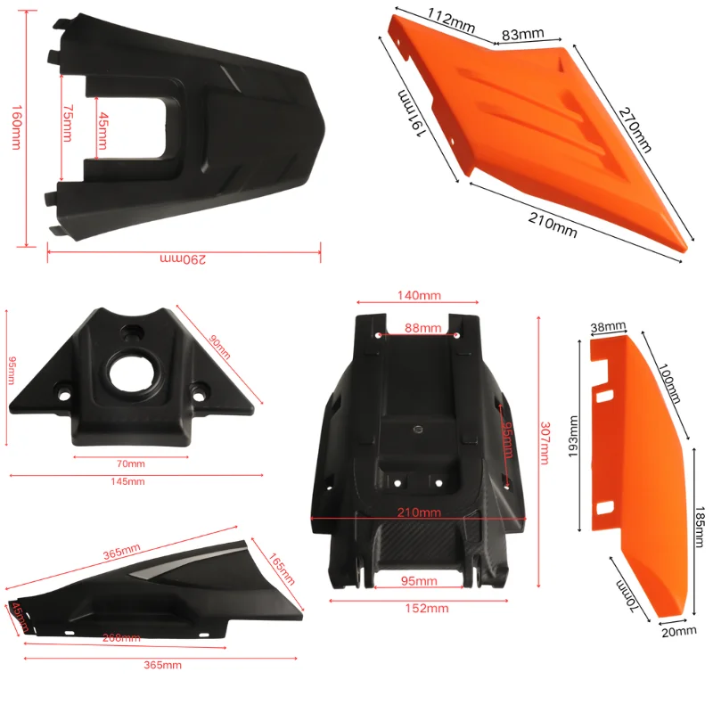 Waterproof Anti-slip Seat & Full Plastic Body Kit for Yozma IN10 Electric Dirt Bike Complete Fairing Panel Set Replacement