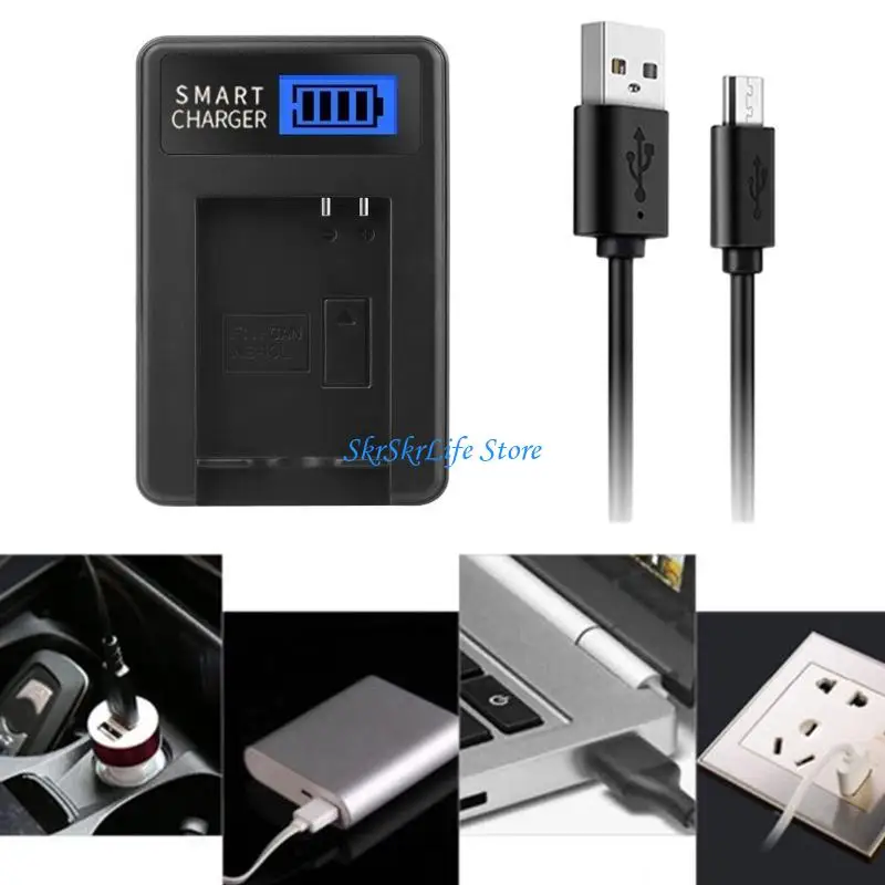 

E65E USB-зарядное устройство с ЖК-дисплеем для камер NB10L G1X G15 G16 SX40HS Зарядная база